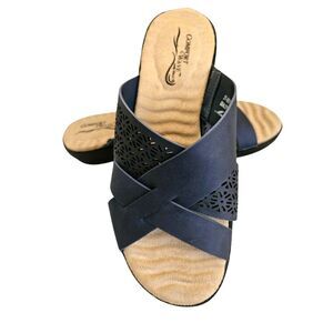 Easy Street by Comfort Wave Women's Slide Sandals Navy Size 7N